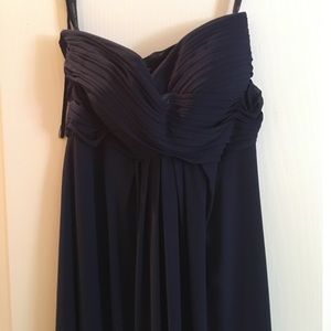 Bill Levkoff Navy Strapless Bridesmaid Dress
